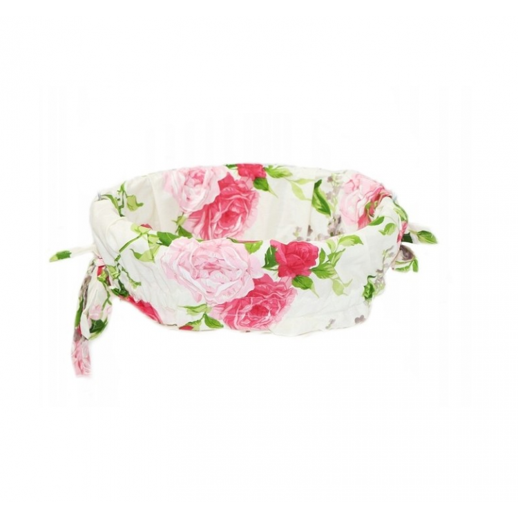 Vložka do košíka biela s kvietkami 1